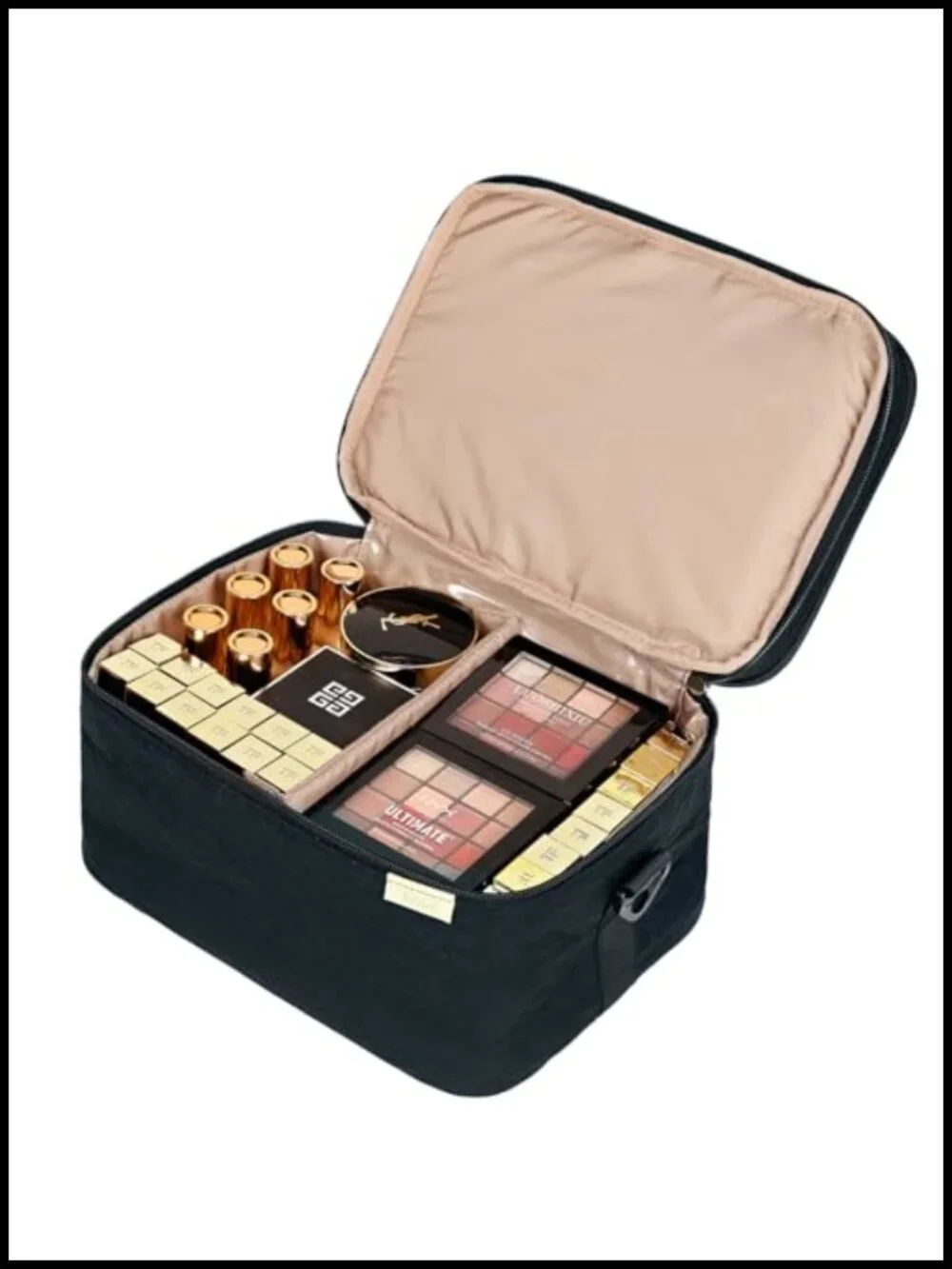 Extra Large Double Layer Makeup Bag Organizer Cosmetic Travel Case with